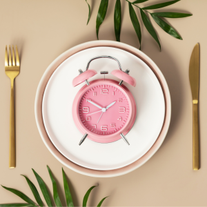 plate with clock on it